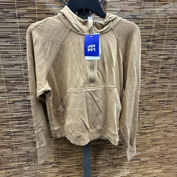 Women's‎ 1/2 Zip Fleece Pullover - JoyLab™ Beige S - Picture 2 of 3